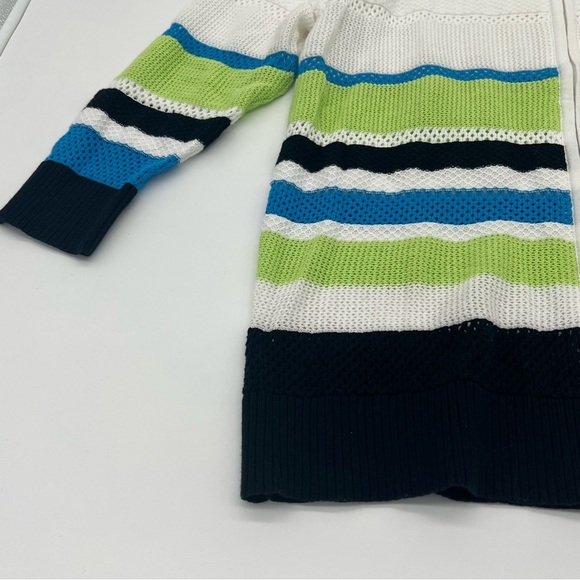 Christopher & Banks Striped Open-Knit Zip Hoodie – Size L – 100% Cotton – NWT - Picture 2 of 11